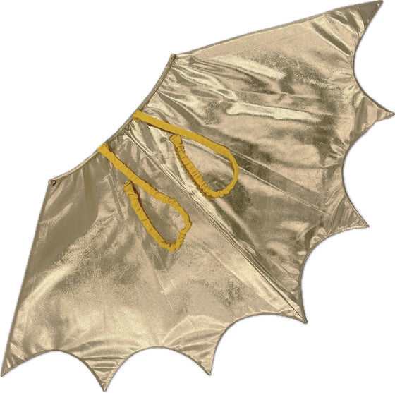 Ailes de dragon multicolores enfant en tissu pailleté avec bordures dorées – déguisement féerique