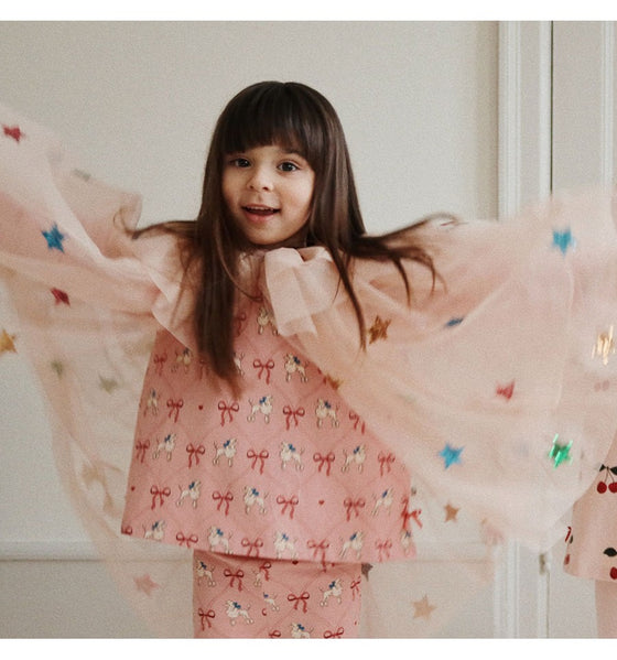 Déguisement cape de fée et chaussures à paillettes rose Konges Slojd.