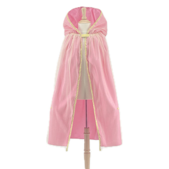 Cape de princesse rose pour enfant Labay – déguisement féerique avec capuche et finitions dorées