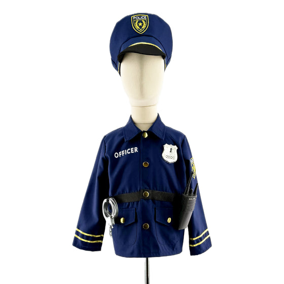 Déguisement policier enfant Labay – costume complet avec veste, casquette et accessoires pour jeu d’imitation
