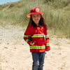 Déguisement pompier enfant Labay – costume complet avec veste rouge, casque et accessoires pour jeu d’imitation
