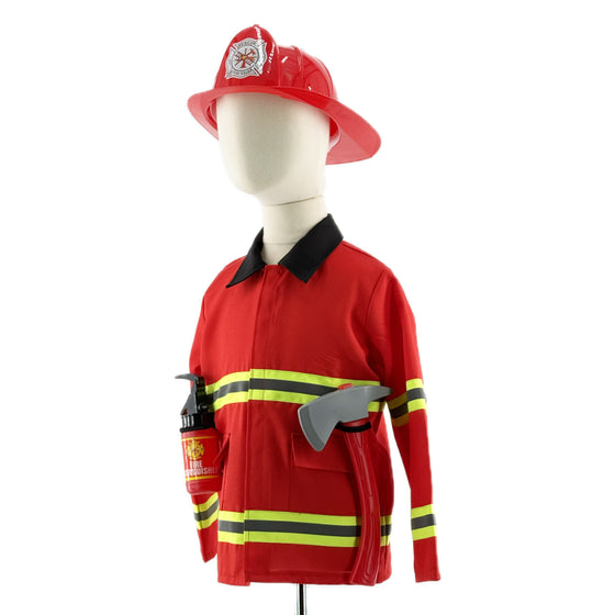 Déguisement pompier enfant Labay – costume complet avec veste rouge, casque et accessoires pour jeu d’imitation