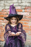 Déguisement sorcière Amethyst avec chapeau enfant Great Pretenders