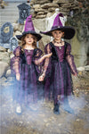 Déguisement sorcière Amethyst avec chapeau enfant Great Pretenders