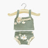 Sous-vêtements fille marguerites pour poupée 34-38 cm – débardeur et shorty fleuris compatibles Minikane.