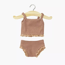  Ensemble lingerie en maille côtelée rose argile pour poupées Gordis – Minikane