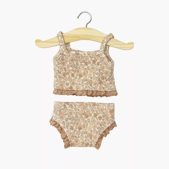 Ensemble lingerie en maille côtelée fleurs cacao pour poupées Gordis – Minikane