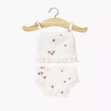  Ensemble lingerie en maille côtelée à petits cœurs roses pour poupées Gordis – Minikane