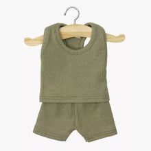  Ensemble marcel et short en maille côtelée olive pour poupées Gordis – Minikane