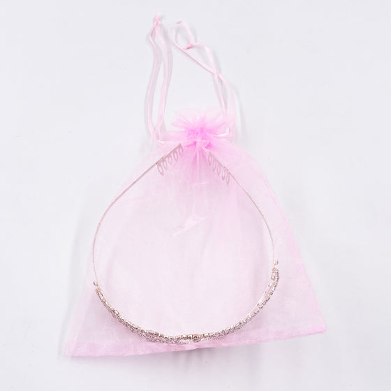 Diadème perle et strass pour enfant Labay – couronne argentée princesse scintillante