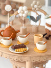 Service à thé en silicone pour enfant Petikids avec théière tasses et accessoires de dînette