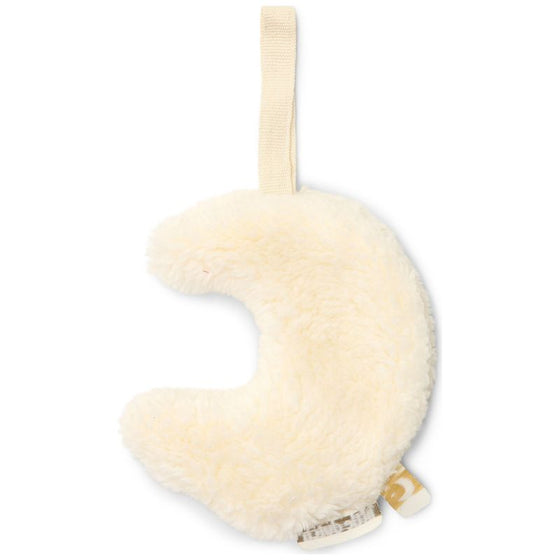 Doudou attache-tétine lune Little Dutch blanc en peluche douce
