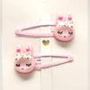 barrettes enfant lapins roses paillete yuko b duo accessoires cheveux
