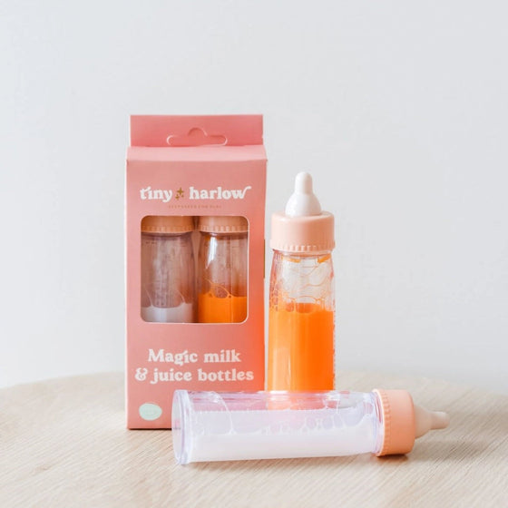 Duo de biberons magiques lait et jus de fruits Tiny Harlow.