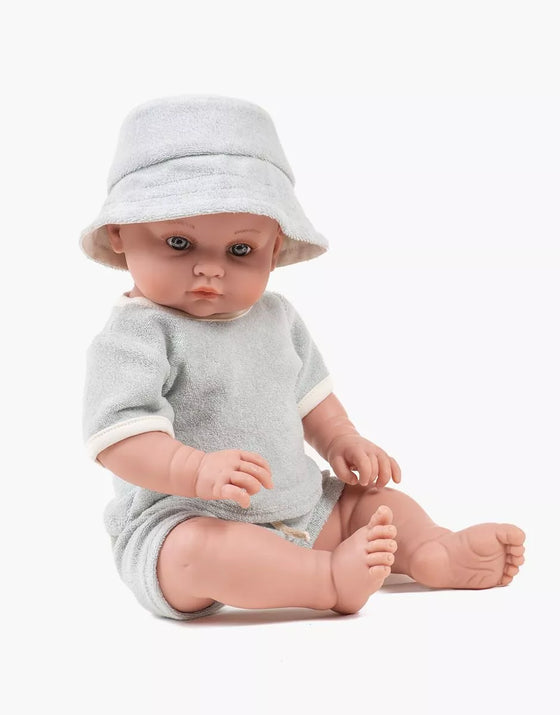 Ensemble 3 pièces Sun en éponge vert pâle pour poupée Bambinis Minikane