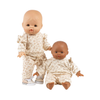 Ensemble jog Feline en molleton beige imprimé léopard pour poupées Babies Minikane