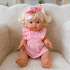 Ensemble robe, bandeau et bloomer pour poupée – Rose pétale Salli Collective