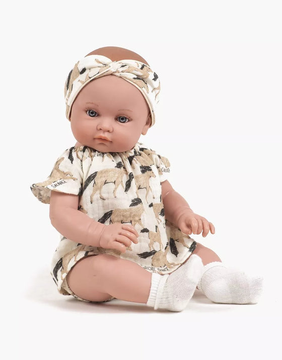 Ensemble Chevauchée Sauvage top culotte headband pour poupées Bambinis 47 cm Minikane