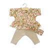 Ensemble Ophélia Minikane avec top fleuri indienne rosée, legging beige et headband assorti pour poupée Babies