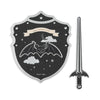 Épée et bouclier Halloween chauve-souris noir et argent – Konges Sløjd