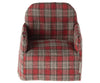 Fauteuil en tissu pour souris, vichy rouge, Maileg.