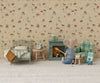 Fauteuil souris vichy vert Maileg - fauteuil miniature en tissu vichy vert pour maison de poupée et souris Maileg