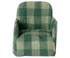 Fauteuil souris vichy vert Maileg - fauteuil miniature en tissu vichy vert pour maison de poupée et souris Maileg