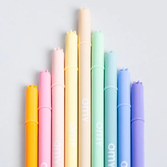 9 feutres pastels, marque Omy.