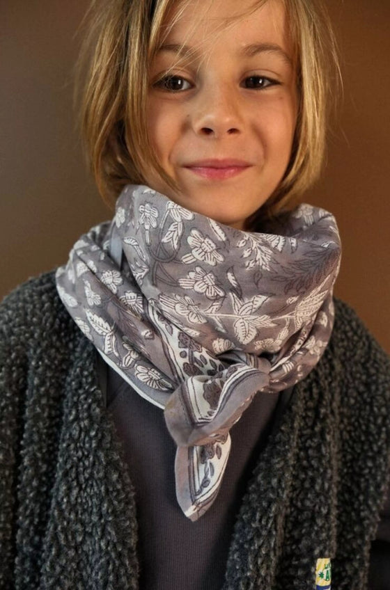 Foulard Calcutta gris So Family – accessoire mode mixte en coton