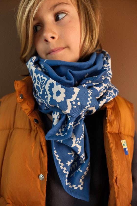 Foulard bandana ciel Mysore So Family en coton bio pour enfant et adulte