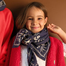  Foulard bandana marine Mysore So Family en coton bio pour enfant et adulte