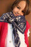 Foulard bandana marine Mysore So Family en coton bio pour enfant et adulte