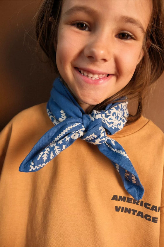 Foulard bandana ciel Mysore So Family en coton bio pour enfant et adulte