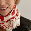 Foulard fond blanc à cœurs rouges – Atelier Wagram – Ma Biche concept store