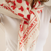 Foulard fond blanc à cœurs rouges – Atelier Wagram – Ma Biche concept store