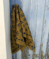 Foulard Ginger Mordoré Bellemme 50 x 50 cm ou 100 x 100 cm motif fleuri bleu
