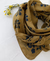 Foulard Ginger Mordoré Bellemme 50 x 50 cm ou 100 x 100 cm motif fleuri bleu