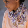 Foulard Moss Lilas Bellemme 50 x 50 cm motif floral bohème