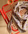 Foulard Moss Lilas Bellemme 50 x 50 cm motif floral bohème