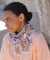 Foulard Moss Lilas Bellemme 50 x 50 cm motif floral bohème