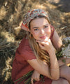 Foulard fleuri Ashley Pêche Bellemme 50 x 50 cm ou 100 x 100 cm