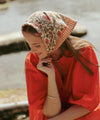 Foulard fleuri Ashley Pêche Bellemme 50 x 50 cm ou 100 x 100 cm