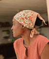 Foulard fleuri Ashley Pêche Bellemme 50 x 50 cm ou 100 x 100 cm