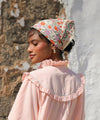 Foulard Ellis Clémentine Bellemme – foulard imprimé fleuri en coton bio, accessoire éthique et élégant pour femme et enfant.