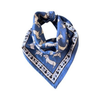 Foulard bleu Maison Augustin avec imprimé teckel pour enfant et adulte