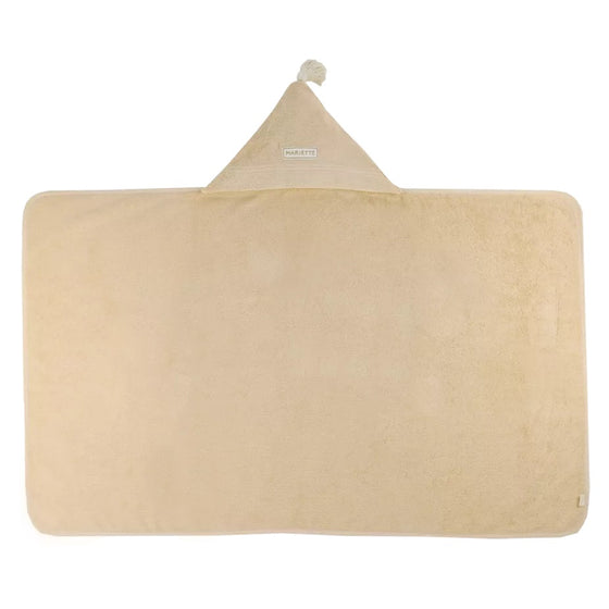 cape de bain Gabin personnalisable biscuit Petit Picotin bébé – serviette éponge avec capuche et prénom