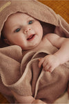 cape de bain personnalisable blush Petit Picotin bébé – serviette éponge avec capuche et prénom