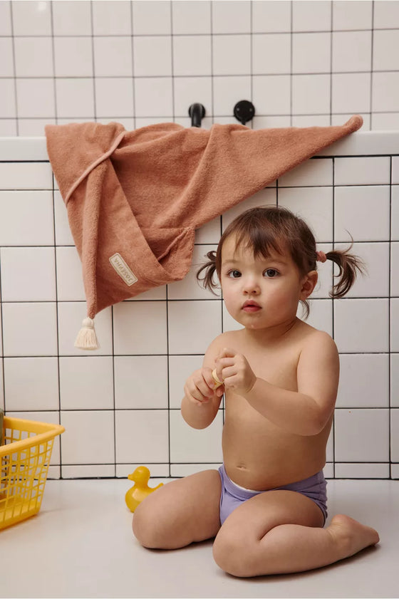cape de bain Gabin personnalisable tomette Petit Picotin bébé – serviette éponge avec capuche et prénom