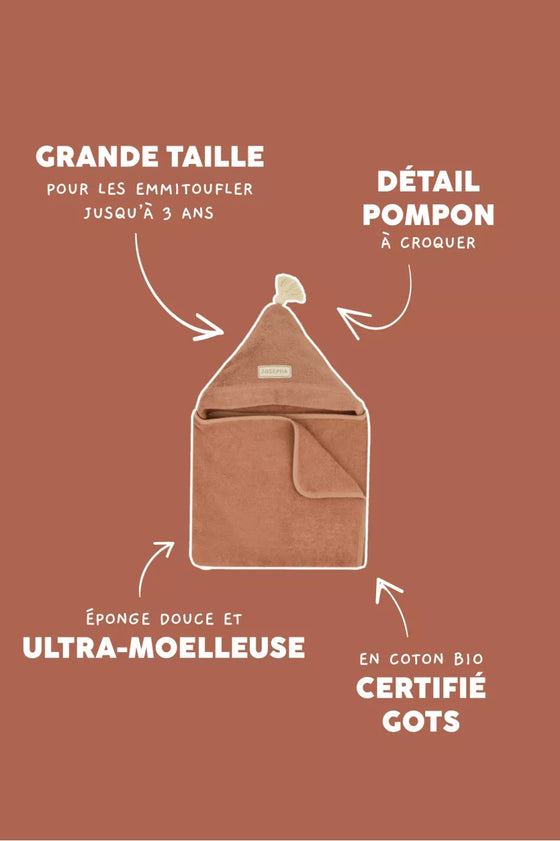cape de bain Gabin personnalisable tomette Petit Picotin bébé – serviette éponge avec capuche et prénom