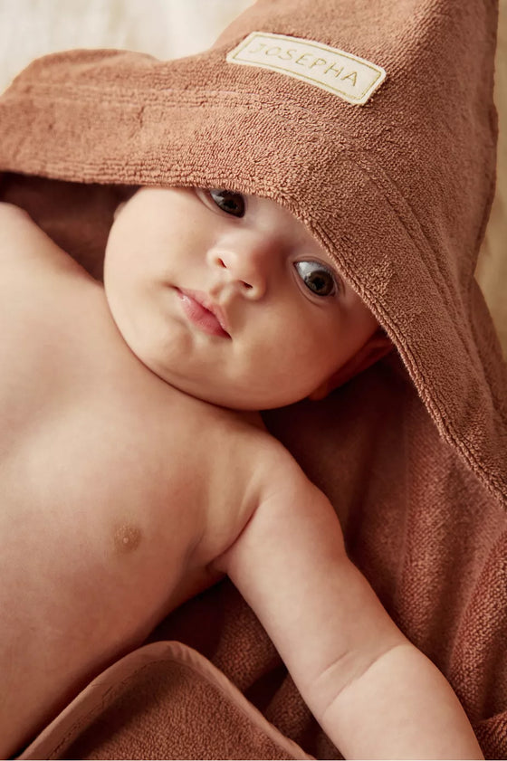 cape de bain Gabin personnalisable tomette Petit Picotin bébé – serviette éponge avec capuche et prénom